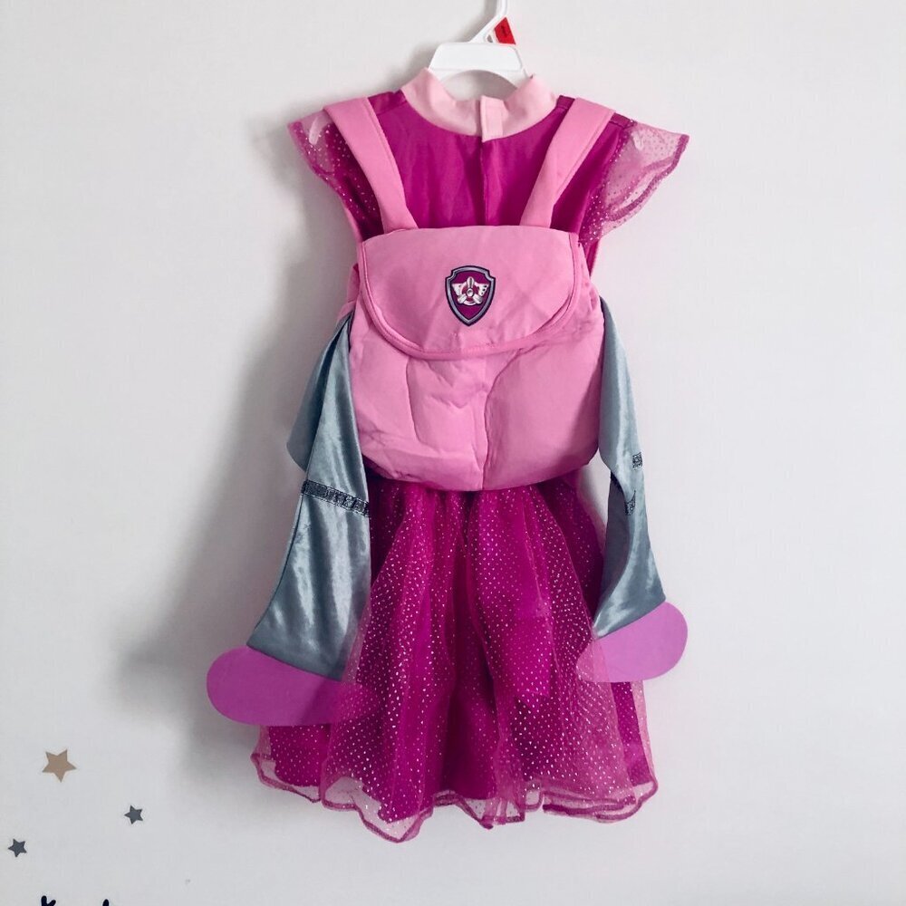 Official Rubie's Skye PAW Patrol Costume Dress & Backpack Girls Small 4-6 Pink - Picture 4 of 9